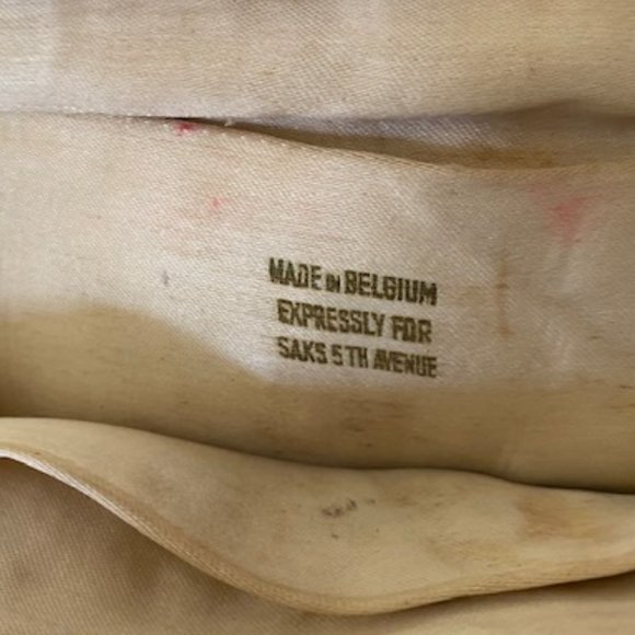 VINTAGE ('40s) Saks Fifth Avenue * WHITE Hand-Beaded Purse ☆ Made in Belgium - Picture 7 of 10